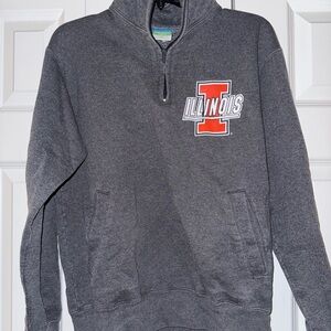 Champion Gray Illinois Zip-Up Sweater